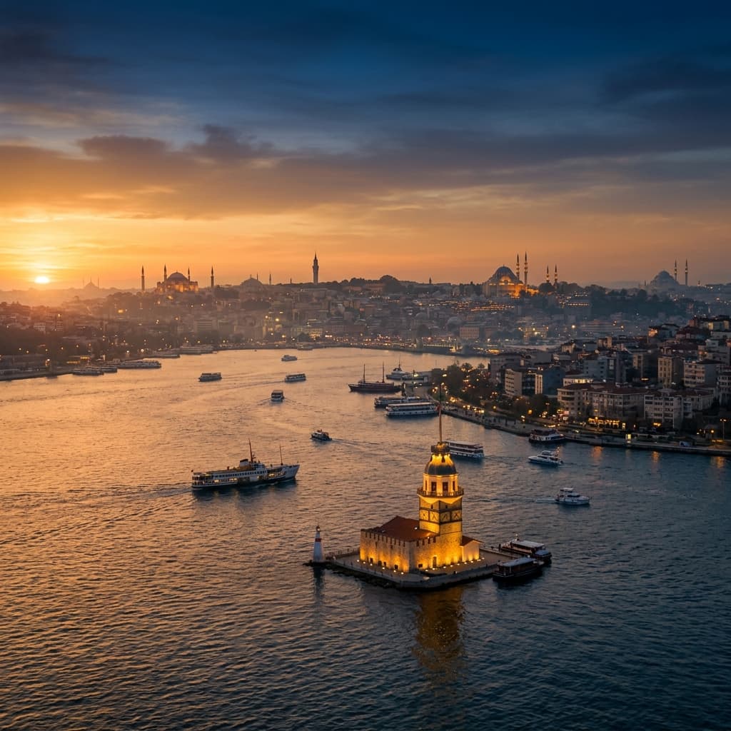 İstanbul manzarası ile organizasyon servis aracı
